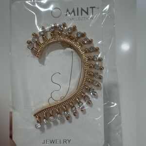 Mint Gold and Silver Ear Cuff Earrings